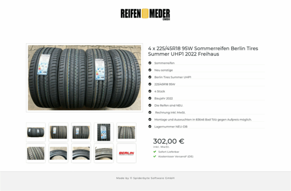 4 X 225/45R18 95W BERLIN TIRES SUMMER UHP SOMMERREIFEN 2019 #128T – Bild 11