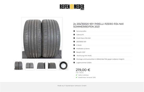 2x 255/35R20 93Y PIRELLI PZERO PZ4 NA1 SOMMERREIFEN 2021 #1DBL – Bild 6