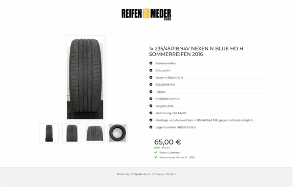 1x 235/45R18 94V NEXEN N BLUE HD H SOMMERREIFEN 2016 #1J1K – Bild 5