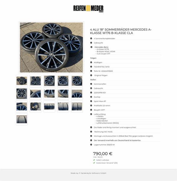 4 ALU 18" SOMMERRÄDER MERCEDES A-KLASSE W176 B-KLASSE CLA #1OEM – Bild 17