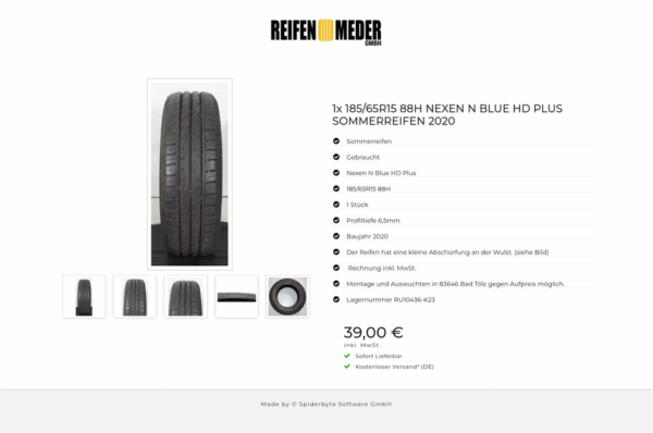 1x 185/65R15 88H NEXEN N BLUE HD PLUS SOMMERREIFEN 2020 #1W8X – Bild 6