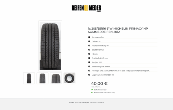 1x 205/55R16 91W MICHELIN PRIMACY HP SOMMERREIFEN 2012 #1WQS – Bild 5