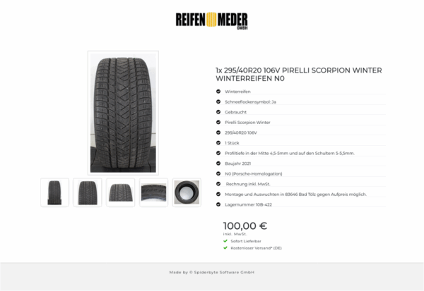 1x 295/40R20 106V PIRELLI SCORPION WINTER WINTERREIFEN N0 #1Q3X – Bild 6