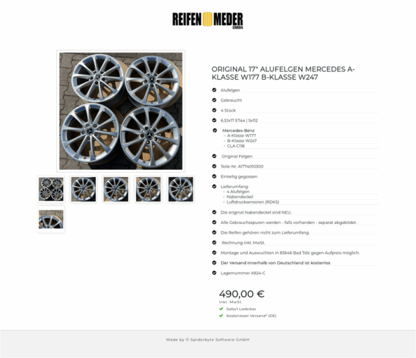 ORIGINAL 17" ALUFELGEN MERCEDES A-KLASSE W177 B-KLASSE W247 #1VCB – Bild 7