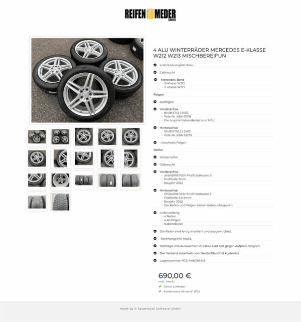 4 ALU WINTERRÄDER MERCEDES E-KLASSE W212 W213 MISCHBEREIFUN #1CFO – Bild 18
