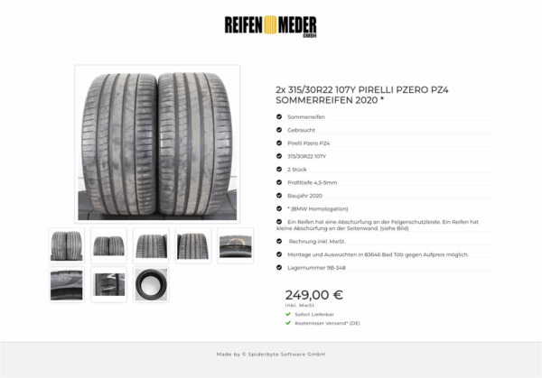 2x 315/30R22 107Y PIRELLI PZERO PZ4 SOMMERREIFEN 2020 * #1WMZ – Bild 9