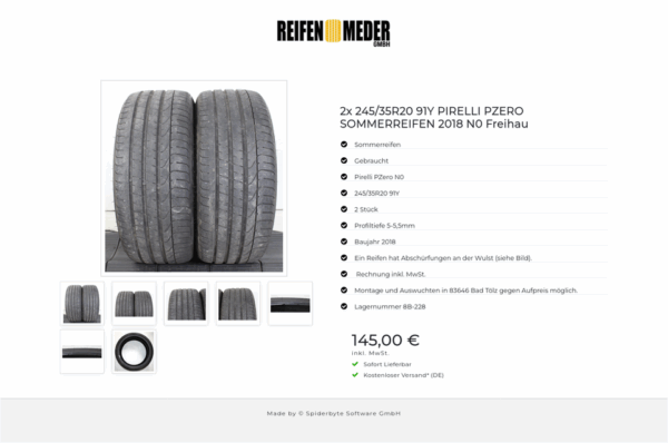 2x 245/35R20 91Y PIRELLI PZERO SOMMERREIFEN 2018 N0 Freihau #1SDZ – Bild 8