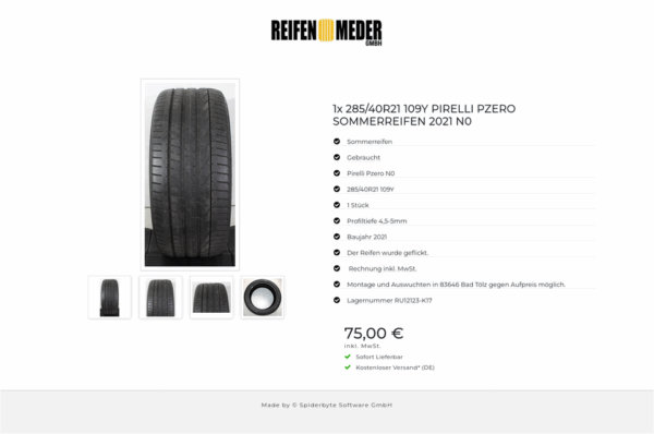 1x 285/40R21 109Y PIRELLI PZERO SOMMERREIFEN 2021 N0 #1HNL – Bild 5
