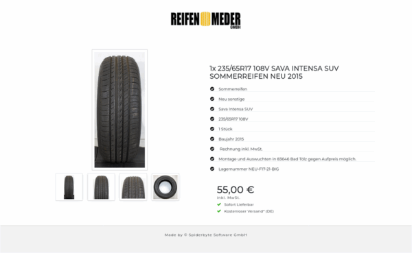 1x 235/65R17 108V SAVA INTENSA SUV SOMMERREIFEN NEU 2015 #5811 – Bild 5