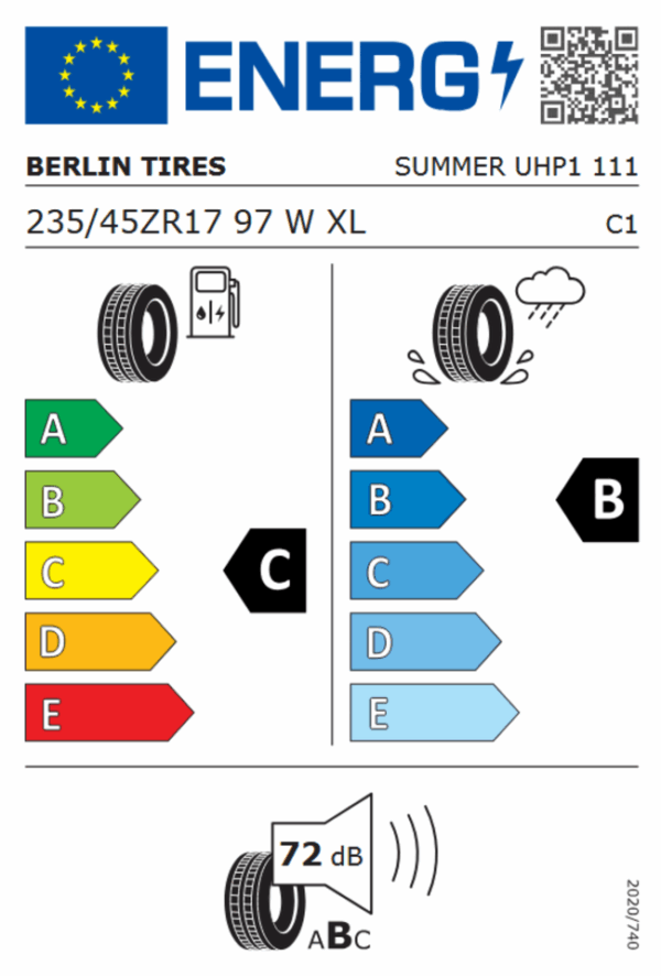 4 X 235/45R17 97W XL BERLIN TIRES SUMMER UHP1 SOMMERREIFEN NEU – Bild 8