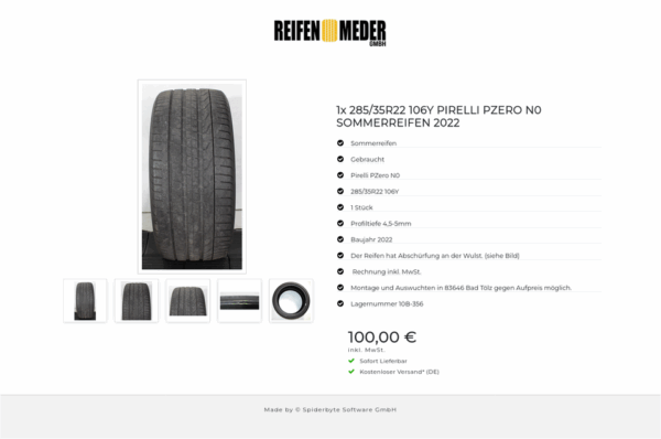1x 285/35R22 106Y PIRELLI PZERO N0 SOMMERREIFEN 2022 #1V4B – Bild 6