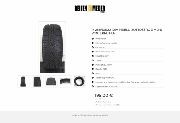 1x 255/40R20 101V PIRELLI SOTTOZERO 3 MO-S WINTERREIFEN #1P3X – Bild 6