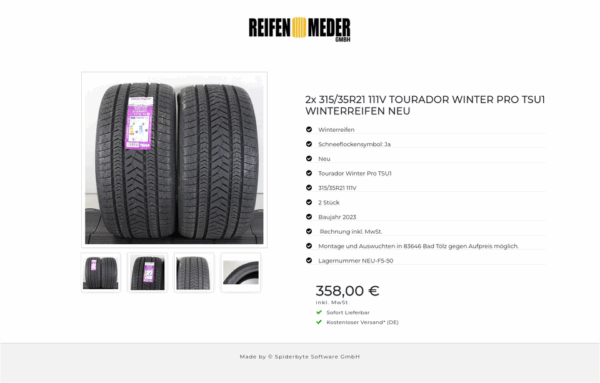 2x 315/35R21 111V TOURADOR WINTER PRO TSU1 WINTERREIFEN NEU #1PYB – Bild 5
