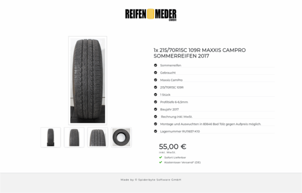 1x 215/70R15C 109R MAXXIS CAMPRO SOMMERREIFEN 2017 #1XZP – Bild 5