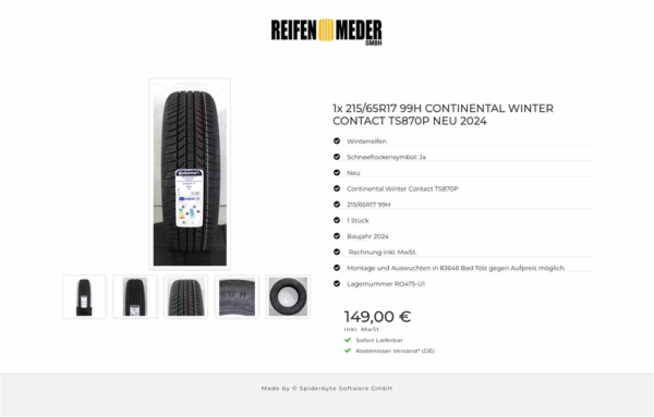 1x 215/65R17 99H CONTINENTAL WINTER CONTACT TS870P NEU 2024 #1RYS – Bild 6