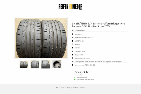 2x 255/35R19 92Y BRIDGESTONE SOMMERREIFEN RUNFLAT 2015 #151I – Bild 5