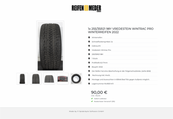 1x 255/35R21 98Y VREDESTEIN WINTRAC PRO WINTERREIFEN 2022 #1NCD – Bild 6