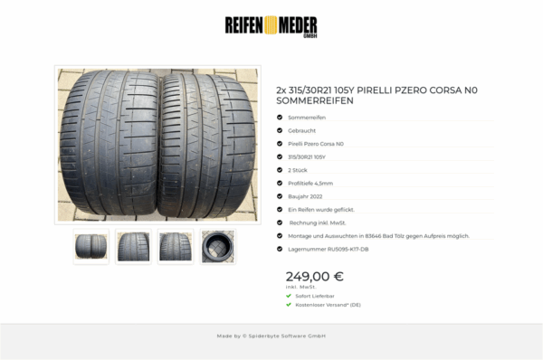 2x 315/30R21 105Y PIRELLI PZERO CORSA N0 SOMMERREIFEN #16VT – Bild 5