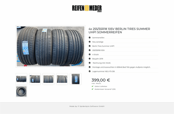 4x 255/55R18 105V BERLIN TIRES SUMMER UHP1 SOMMERREIFEN #19KC – Bild 7