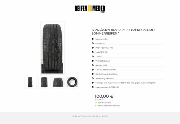 1x 245/45R19 102Y PIRELLI PZERO PZ4 MO SOMMERREIFEN * #1CCC – Bild 5