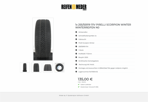 1x 255/55R19 111V PIRELLI SCORPION WINTER WINTERREIFEN N0 #1BNM – Bild 5