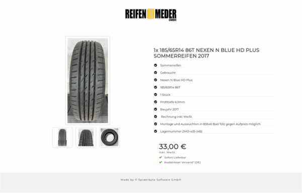 1x 185/65R14 86T NEXEN N BLUE HD PLUS SOMMERREIFEN 2017 #17HC – Bild 4