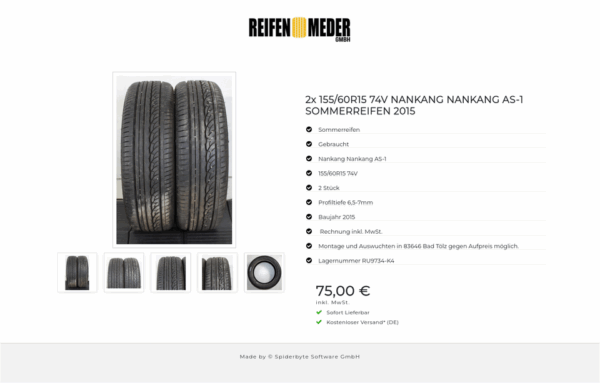 2x 155/60R15 74V NANKANG NANKANG AS-1 SOMMERREIFEN 2015 #1O3P – Bild 6