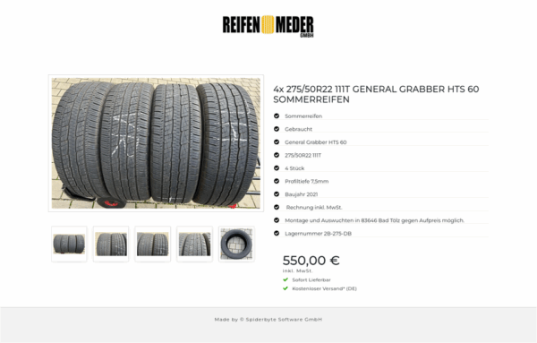 4x 275/50R22 111T GENERAL GRABBER HTS 60 SOMMERREIFEN #7802 – Bild 6