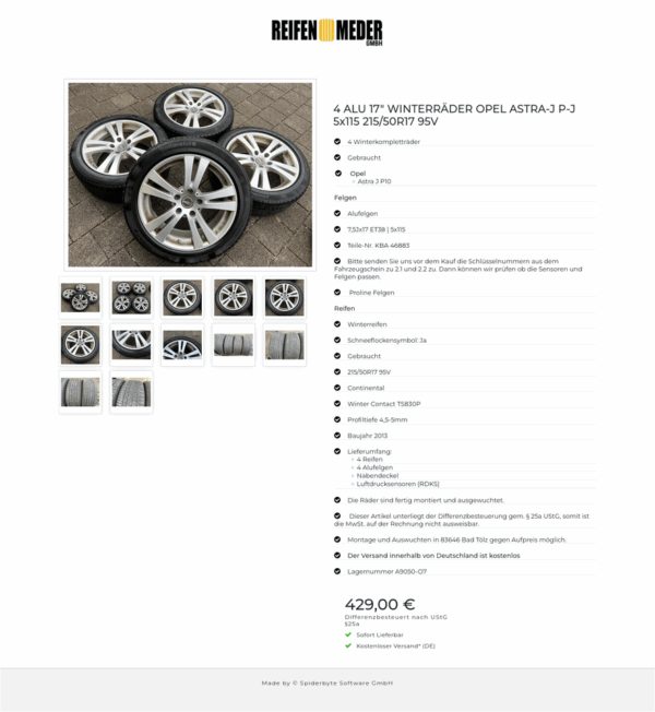 4 ALU 17" WINTERRÄDER OPEL ASTRA-J P-J 5x115 215/50R17 95V  #1VOG – Bild 13