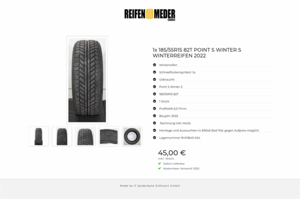 1x 185/55R15 82T POINT S WINTER S WINTERREIFEN 2022 #1SMD – Bild 6