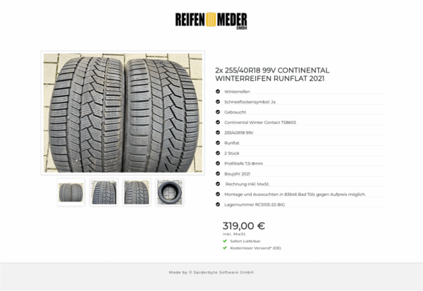 2x 255/40R18 99V CONTINENTAL WINTERREIFEN RUNFLAT 2021 #3988 – Bild 5