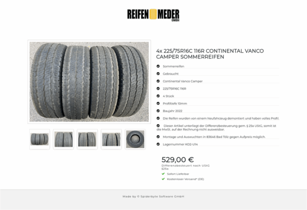 4x 225/75R16C 116R CONTINENTAL VANCO CAMPER SOMMERREIFEN #1ACY – Bild 6