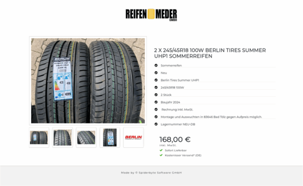 2 X 245/45R18 100W BERLIN TIRES SUMMER UHP1 SOMMERREIFEN  #121C – Bild 6