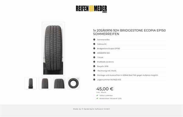 1x 205/60R16 92H BRIDGESTONE ECOPIA EP150 SOMMERREIFEN #1XHD – Bild 5