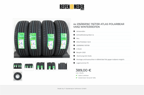 4x 235/65R16C 115/113R ATLAS POLARBEAR VAN2 WINTERREIFEN #1J4O – Bild 7
