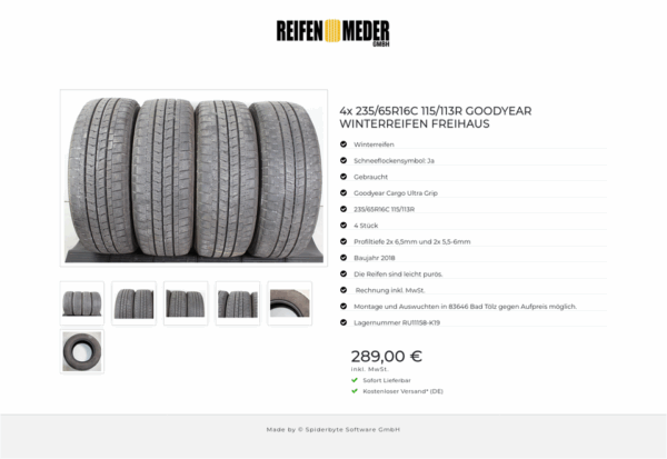 4x 235/65R16C 115/113R GOODYEAR WINTERREIFEN FREIHAUS #1UOO – Bild 7