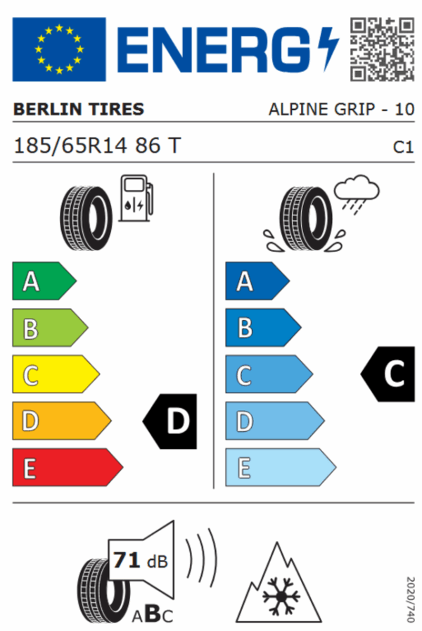 4 x 185/65R14 86T BERLIN TIRES ALPIN GRIP WINTERREIFEN FREIHAUS – Bild 4