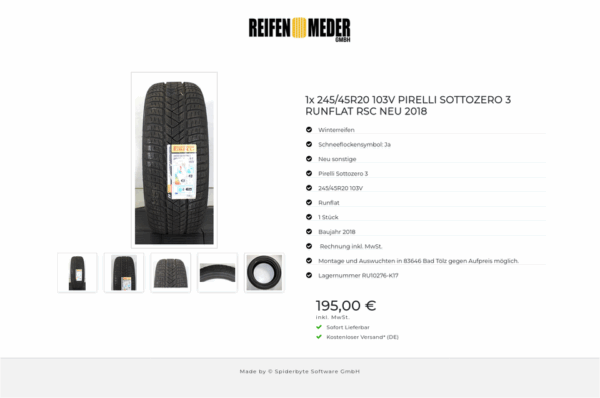 1x 245/45R20 103V PIRELLI SOTTOZERO 3 RUNFLAT RSC NEU 2018 #1PBG – Bild 6
