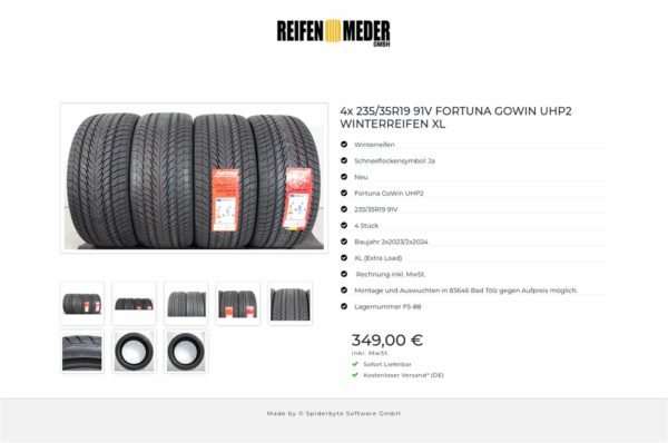 4x 235/35R19 91V FORTUNA GOWIN UHP2 WINTERREIFEN XL #1U1I – Bild 9