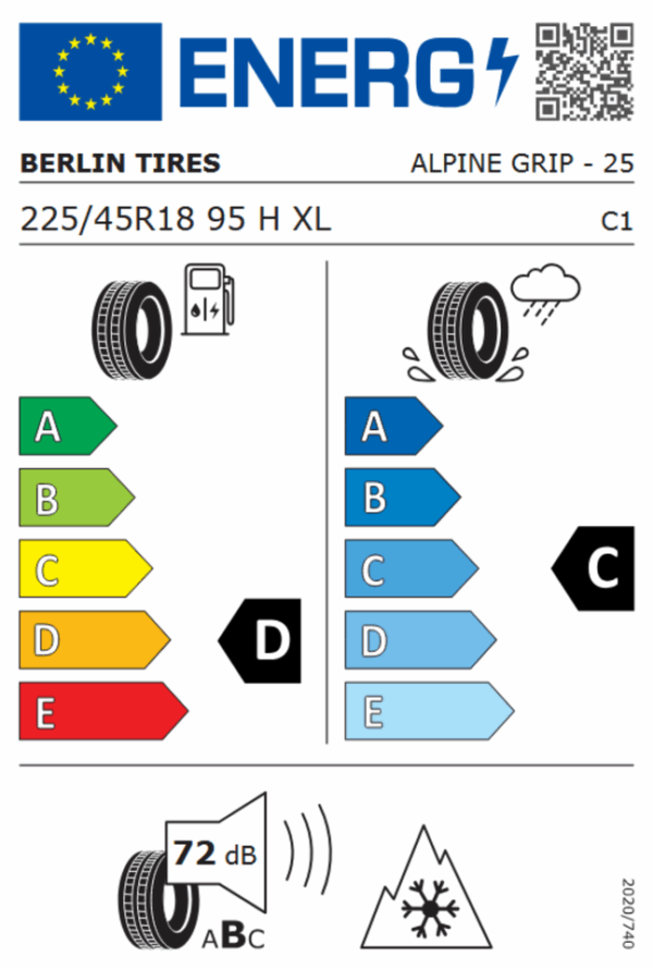 4 x 225/45R18 95H BERLIN TIRES ALPIN GRIP WINTERREIFEN FREIHAUS – Bild 4