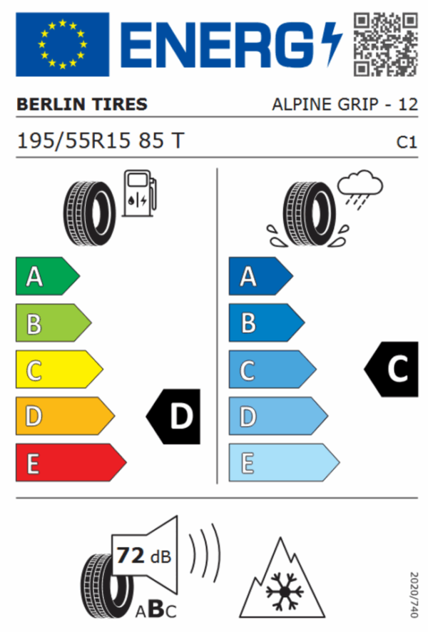 4 x 195/55R15 85T BERLIN TIRES ALPIN GRIP WINTERREIFEN FREIHAUS – Bild 4