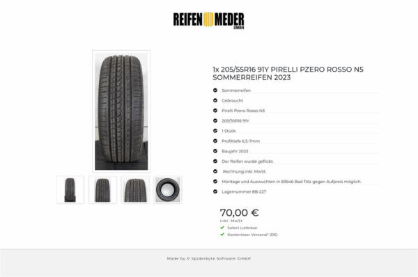 1x 205/55R16 91Y PIRELLI PZERO ROSSO N5 SOMMERREIFEN 2023  #1SDY – Bild 5