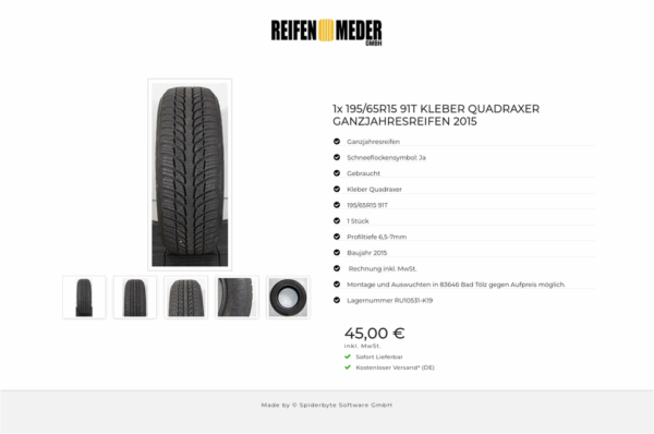1x 195/65R15 91T KLEBER QUADRAXER GANZJAHRESREIFEN 2015 #1QMC – Bild 6