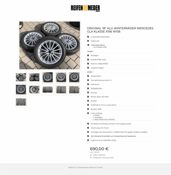 ORIGINAL 18" ALU WINTERRÄDER MERCEDES GLA KLASSE X156 W156 #9504 – Bild 12
