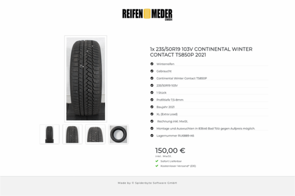 1x 235/50R19 103V CONTINENTAL WINTER CONTACT TS850P 2021 #1B2D – Bild 5