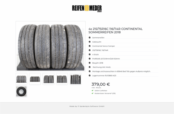4x 215/75R16C 116/114R CONTINENTAL SOMMERREIFEN 2018 #1SOH – Bild 7