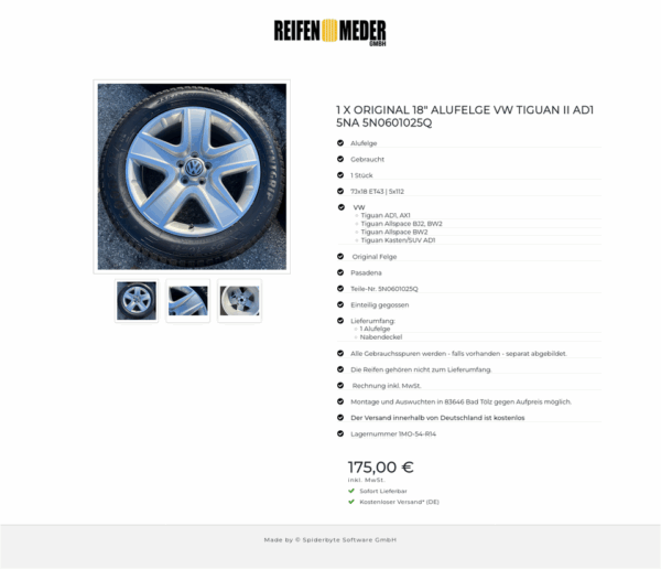 1 X ORIGINAL 18" ALUFELGE VW TIGUAN II AD1 5NA 5N0601025Q  #1ETX – Bild 4