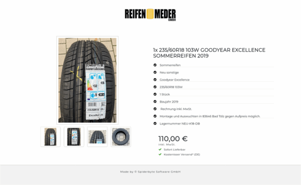 1x 235/60R18 103W GOODYEAR EXCELLENCE SOMMERREIFEN 2019 #7682 – Bild 5