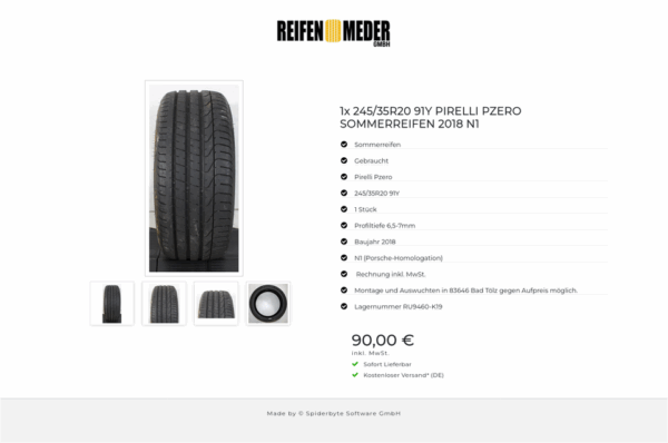 1x 245/35R20 91Y PIRELLI PZERO SOMMERREIFEN 2018 N1 #1N5I – Bild 5