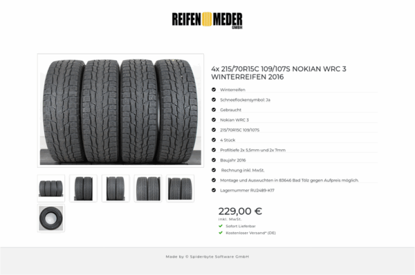 4x 215/70R15C 109/107S NOKIAN WRC 3 WINTERREIFEN 2016 #15BG – Bild 7